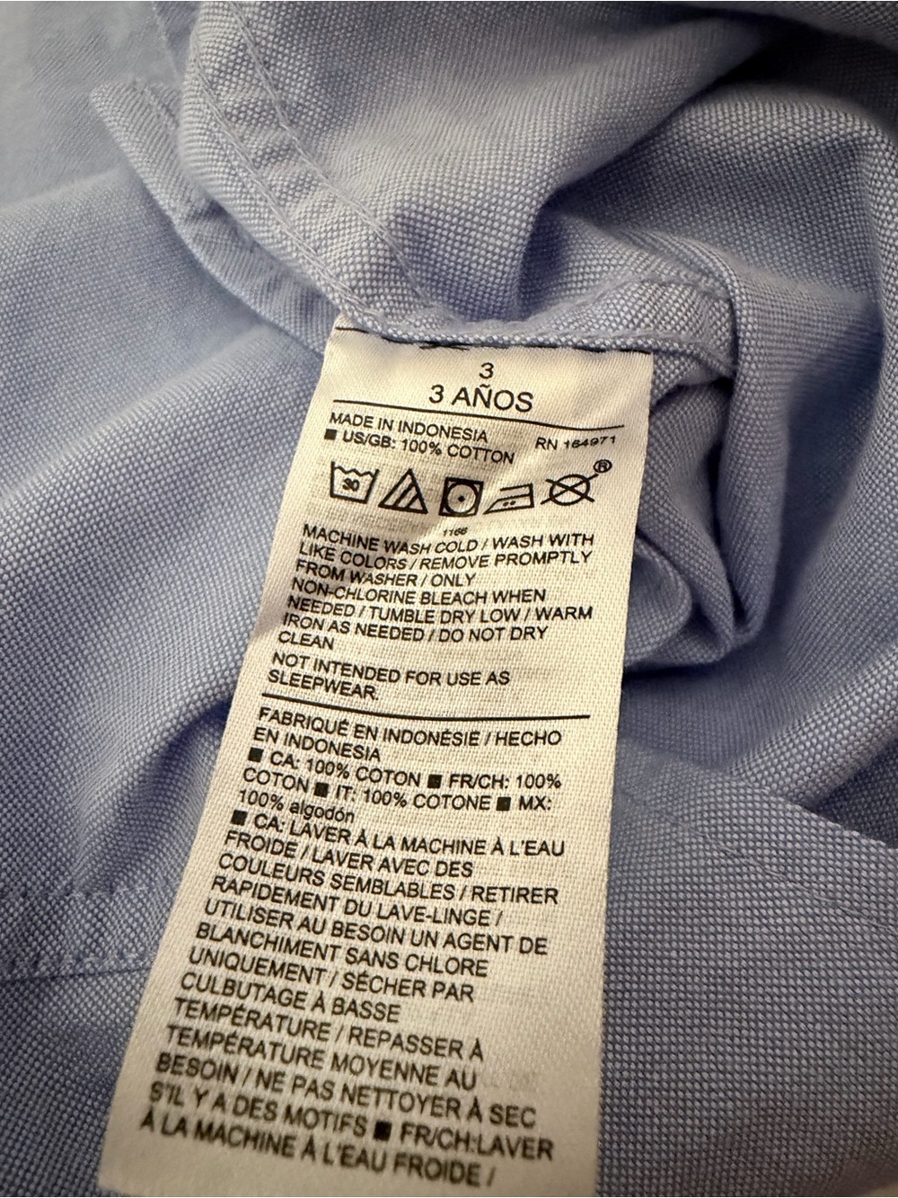 Janie and Jack Boys' Light Blue Button-Down Oxford Shirt cotton 3 - Picture 4 of 6